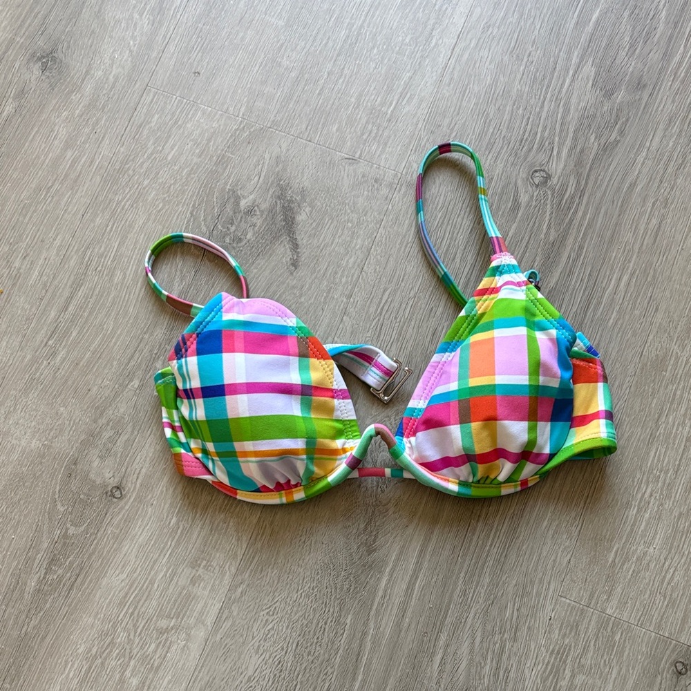 wild fable Bright Multicolor Plaid Bikini Top